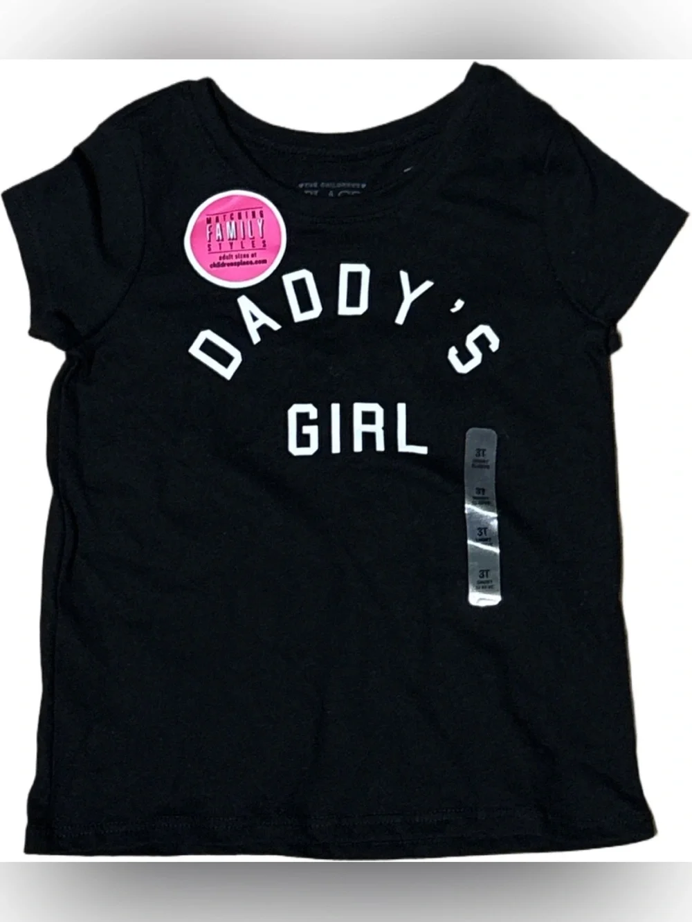 The Children's Place Black Tee with White 